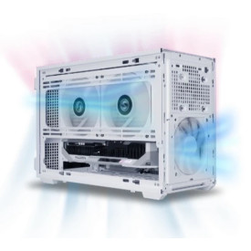 Кутия за компютър Lian Li Case mATX - DAN Cases B4 Wood Edition - White