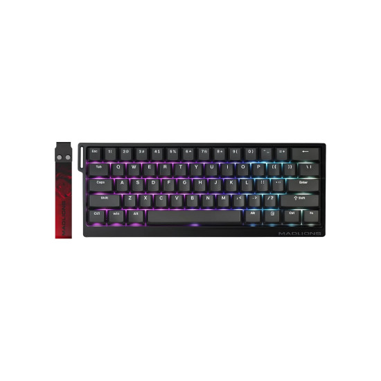 Клавиатура Madlions Professional Gaming Mechanical Keyboard MAD 60 HE RGB - 1K, Magnetic Amber Pro Switches - Black