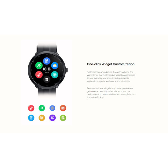 Смарт часовник Maimo Smartwatch - Maimo Watch R GPS - Black, SPO2, HeartRate