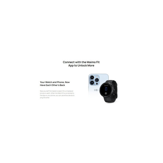 Смарт часовник Maimo Smartwatch - Maimo Watch R GPS - Black, SPO2, HeartRate