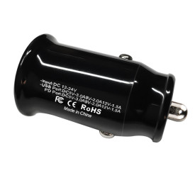 Зарядно Makki Fast Charger Car - Type-C + USB QC3.0 20W - MAKKI-CC20W02-BK