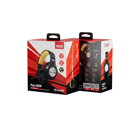 Безжични слушалки Marvo Gaming Headphones Pulz 80W - Bluetooth, 2.4G - MARVO-HG9084W