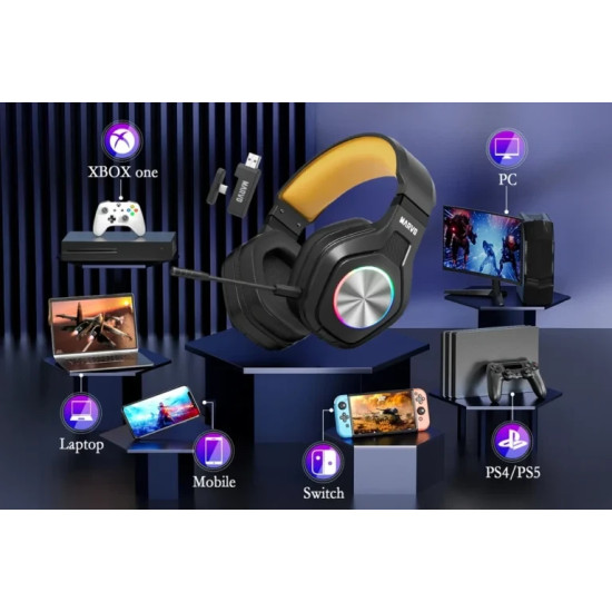 Безжични слушалки Marvo Gaming Headphones Pulz 80W - Bluetooth, 2.4G - MARVO-HG9084W