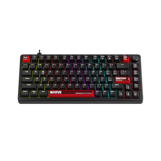 Клавиатура Marvo Gaming Mechanical Keyboard Arma 82 KG936 - 1K, TNT Peach Switches [Linear], (English US)