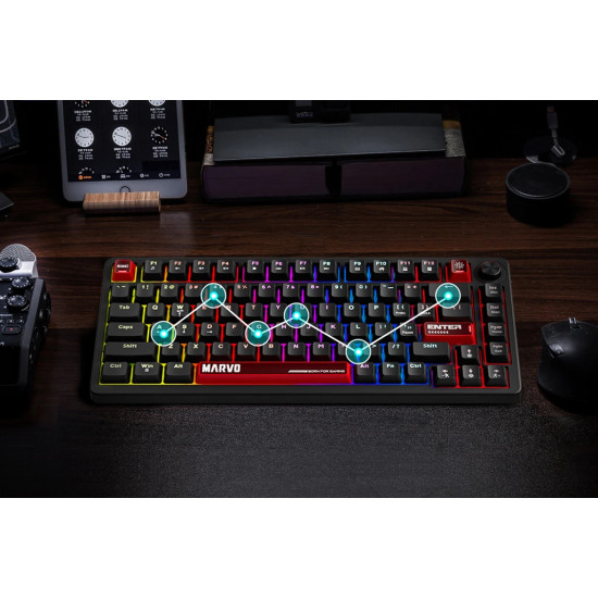 Клавиатура Marvo Gaming Mechanical Keyboard Arma 82 KG936 - 1K, TNT Peach Switches [Linear], (English US)