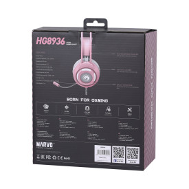 Слушалки Marvo Gaming Headphones HG8936 PINK - 50mm, USB