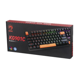 Клавиатура Marvo Gaming Mechanical keyboard 87 keys, Orange caps TKL - KG901C