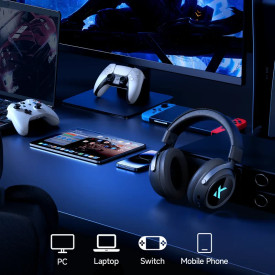 Безжични слушалки MCHOSE Wireless Gaming Headphones - X9 White - Bluetooth , 2.4G