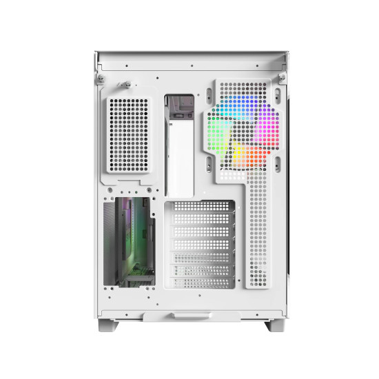 Кутия за компютър Montech KING 65 Pro, Dual Chamber Mid-tower Case, 3 ARGB Fans, White