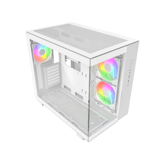 Кутия за компютър Montech KING 65 Pro, Dual Chamber Mid-tower Case, 3 ARGB Fans, White