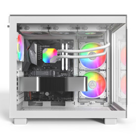 Кутия за компютър Montech KING 65 Pro, Dual Chamber Mid-tower Case, 3 ARGB Fans, White