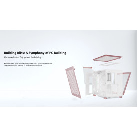 Кутия за компютър Montech KING 95 Pro, Dual Chamber Mid-tower Case, 6 ARGB Fans, 2 Front Panels, Rose Gold