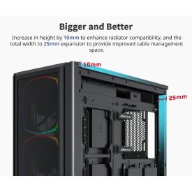 Кутия за компютър Montech SKY TWO GX, Mid-tower Case, TG, 3x140mm ARGB Fans, Black