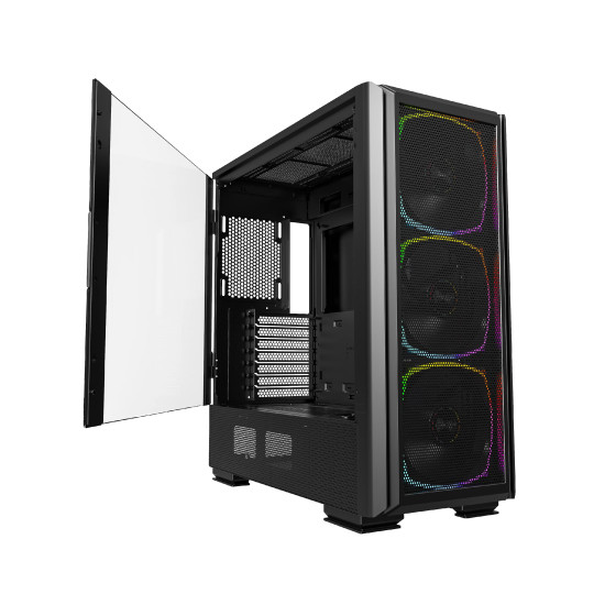 Кутия за компютър Montech SKY TWO GX, Mid-tower Case, TG, 3x140mm ARGB Fans, Black