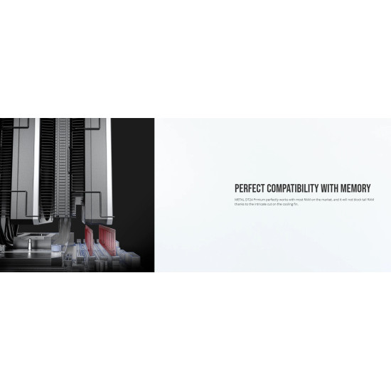 Охладител за процесор Montech METAL DT24 PREMIUM, CPU Cooler, 270W TDP, Dual Tower, ARGB, Black