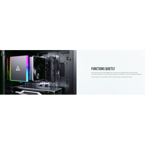 Охладител за процесор Montech METAL DT24 PREMIUM, CPU Cooler, 270W TDP, Dual Tower, ARGB, Black