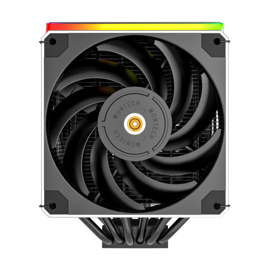 Охладител за процесор Montech METAL DT24 PREMIUM, CPU Cooler, 270W TDP, Dual Tower, ARGB, Black