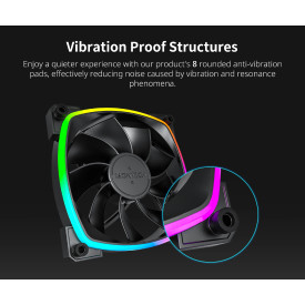 Вентилатор Montech RX120 PWM, REVERSE Fan, 120mm, ARGB, Black