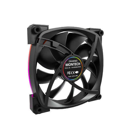 Вентилатор Montech RX120 PWM, REVERSE Fan, 120mm, ARGB, Black