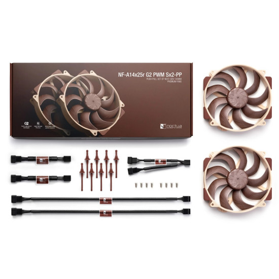 Комплект вентилатори Noctua FAN SET 2 x Fan 140mm - NF-A14x25r G2 PWM Sx2-PP