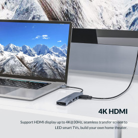Докинг станция Orico Docking Station Type-C Power Distribution 3.0 100W - Card Reader, HDMI, Type-C x 1, USB3.0 x2 - MC-U601P