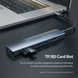 Докинг станция Orico Docking Station Type-C Power Distribution 3.0 100W - Card Reader, HDMI, Type-C x 1, USB3.0 x2 - MC-U601P