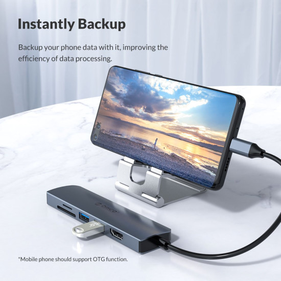 Докинг станция Orico Docking Station Type-C Power Distribution 3.0 100W - Card Reader, HDMI, Type-C x 1, USB3.0 x2 - MC-U601P