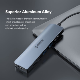 Докинг станция Orico Docking Station Type-C Power Distribution 3.0 100W - Card Reader, HDMI, Type-C x 1, USB3.0 x2 - MC-U601P