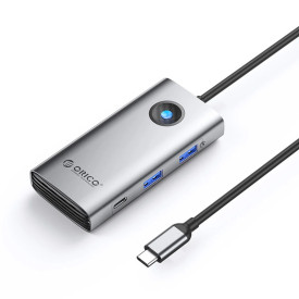 Докинг станция Orico Docking Station Type-C - PW11-6PCR-GY-EP - HDMI x 1, USB-C x 1, USB3.0 x 2, USB-C PD100W x 1, LAN x 1 (1Gbps)