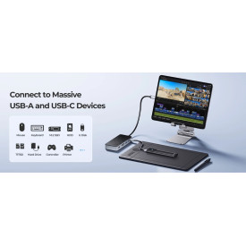 HDD докинг станция Orico M.2 SATA/NVMe - HDMI, USB3.2-A x 2, USB-C (10Gbps) x 1,USB-C (PD100W), SD/TF - OM28P-G2-BK