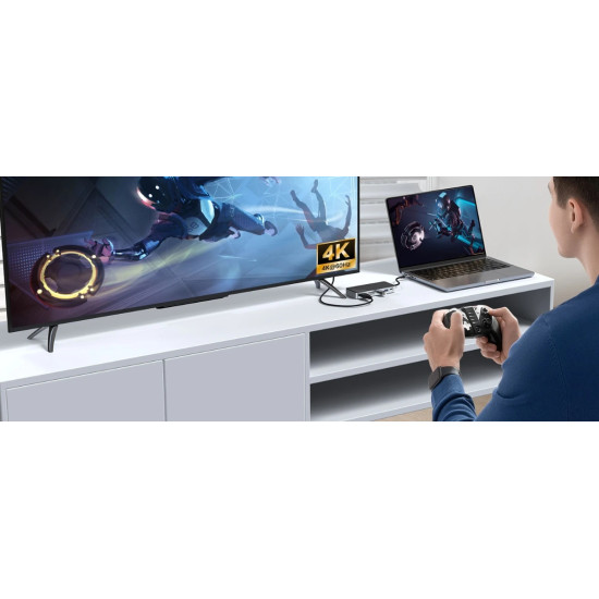 HDD докинг станция Orico M.2 SATA/NVMe - HDMI, USB3.2-A x 2, USB-C (10Gbps) x 1,USB-C (PD100W), SD/TF - OM28P-G2-BK