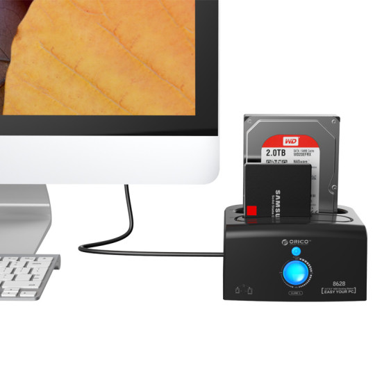 Докинг станция Orico Storage - HDD/SSD Dock - 2 BAY Clone eSATA/USB3.0 - 8628SUS3-C