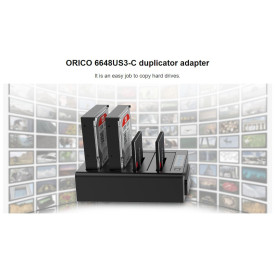 Докинг станция Orico Storage - HDD/SSD Dock/Duplicator - 4x 2.5 and 3.5 inch USB3.0, black - 6648US3-C