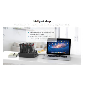 Докинг станция Orico Storage - HDD/SSD Dock/Duplicator - 4x 2.5 and 3.5 inch USB3.0, black - 6648US3-C