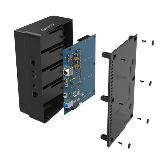 Докинг станция Orico Storage - HDD/SSD Dock/Duplicator - 4x 2.5 and 3.5 inch USB3.0, black - 6648US3-C
