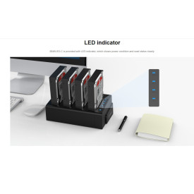 Докинг станция Orico Storage - HDD/SSD Dock/Duplicator - 4x 2.5 and 3.5 inch USB3.0, black - 6648US3-C