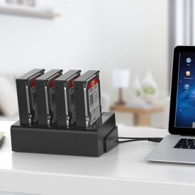 Докинг станция Orico Storage - HDD/SSD Dock/Duplicator - 4x 2.5 and 3.5 inch USB3.0, black - 6648US3-C