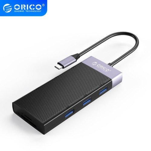 Докинг станция Orico Type-C Docking Station Power Distribution 3.0 87W - HDMI, Type-C x 1, USB3.0 x 1, USB 2.0 x 2, LAN, SD, VGA, Audio - MDK-10P-BK
