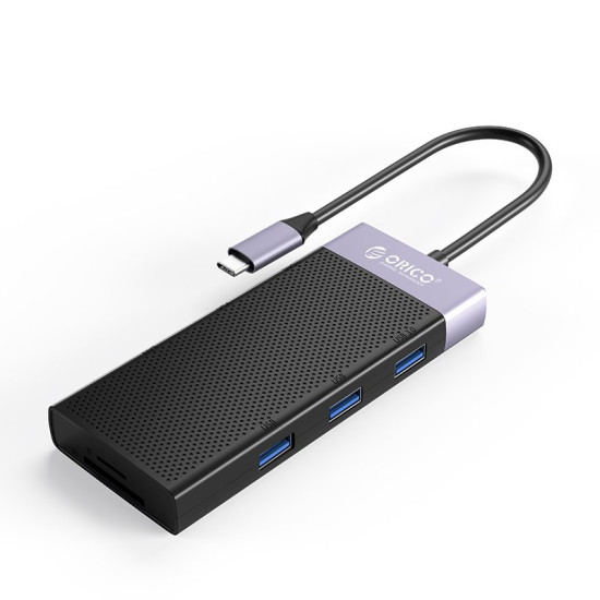 Докинг станция Orico Type-C Docking Station Power Distribution 3.0 87W - HDMI, Type-C x 1, USB3.0 x 1, USB 2.0 x 2, LAN, SD, VGA, Audio - MDK-10P-BK