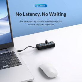 USB хъб Orico HUB USB3.1 Type-C 4 port - 4 x USB3.0 Black - PW4U-C3-015-BK