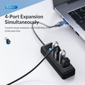 USB хъб Orico HUB USB3.1 Type-C 4 port - 4 x USB3.0 Black - PW4U-C3-015-BK