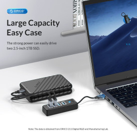 USB хъб Orico HUB USB3.1 Type-C 4 port - 4 x USB3.0 Black - PW4U-C3-015-BK