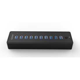 USB хъб Orico USB3.0 HUB 10 port with Premium Power Adapter, Black - P10-U3-V1-BK