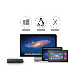 USB хъб Orico USB3.0 HUB 10 port with Premium Power Adapter, Black - P10-U3-V1-BK