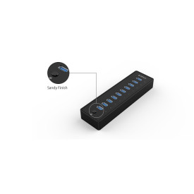 USB хъб Orico USB3.0 HUB 10 port with Premium Power Adapter, Black - P10-U3-V1-BK