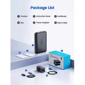 Външна кутия за диск Orico Storage - Case - 3.5 inch USB-C black - DDL35-C3-EU-BK