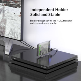 Външна кутия за диск Orico Storage - Case - 2.5 inch USB3.0 with Stand, UASP, transparent - 2159U3-CR