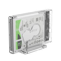 Външна кутия за диск Orico Storage - Case - 2.5 inch USB3.0 with Stand, UASP, transparent - 2159U3-CR