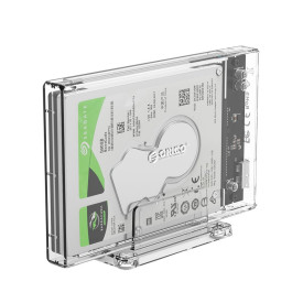 Външна кутия за диск Orico Storage - Case - 2.5 inch USB3.0 with Stand, UASP, transparent - 2159U3-CR
