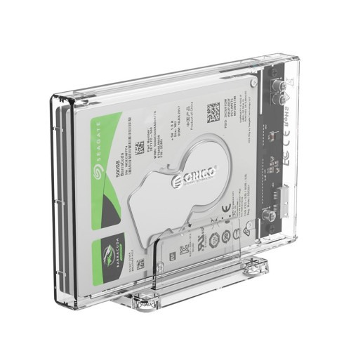 Външна кутия за диск Orico Storage - Case - 2.5 inch USB3.0 with Stand, UASP, transparent - 2159U3-CR